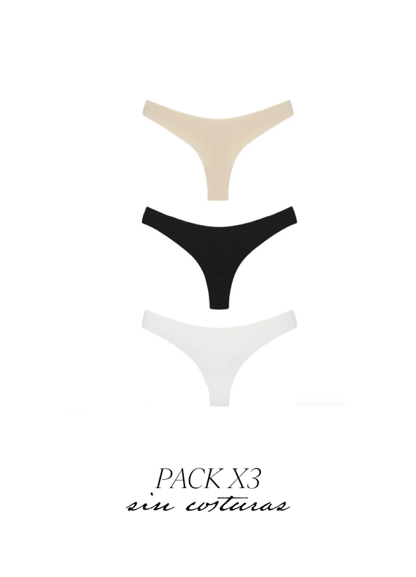 Pack X3 Tanga Lisa Sin Costuras - Lilia Varios